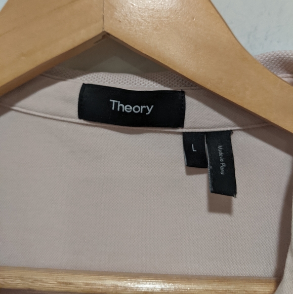 Theory Willem Petal Pink Polo Short Sleeve Shirt - Picture 6 of 14